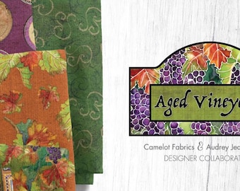 COTTON SQUARES, Vineyard, 100% cotton, quilt cotton - Aged Vineyard of Camelot Fabrics