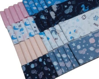 SALE, 40 Stripes, Jelly Rolls, 2 1/2" X 44", Pre-Cut cotton - CELESTIAL ZODIAC de Camelot Fabrics