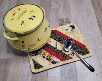 Big Potholders, 9 1/2" X 13", Patchwork Hot Mats Potholder Trivet Oven mitt