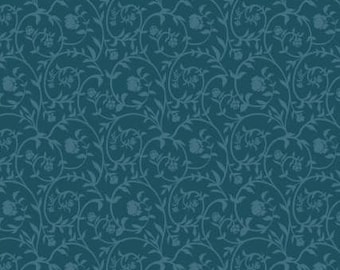 Fabric cotton, BRIARS AND BLOSSOMS, Denim, 52240104, 02, Quilt Fabrics, 100% cotton, quilt cotton - Dark Romance of Camelot Fabrics