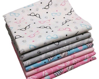 SALE, QUILT FABRICS, 7 prints, Sunglass, 100% Cotton - Cat Rues of Camelot Fabrics