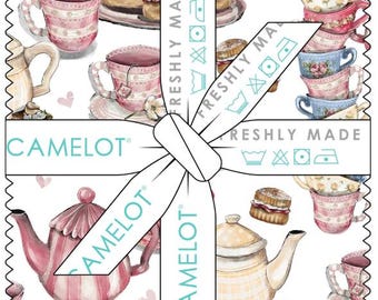 QUILT FABRICS, 42 squares 5 inchs, 100% cotton, quilt cotton - Tea and Poetry of Camelot Fabrics
