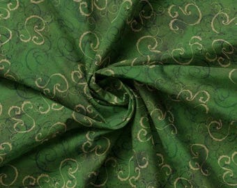 QUILT FABRICS, Scrolls, Green, 55230507-01, 100% cotton, quilt cotton - Age Vineyard of Camelot Fabrics