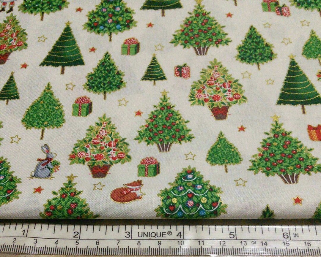 QUILT FABRIC Merry Christmas TREE Cotton Quilt Cotton Etsy Canada