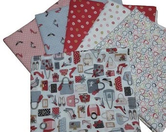 6 prints, Shopping, Pamper, 100%  cotton, cotton quilt, cotton designer - Pamper d'Andover Fabrics