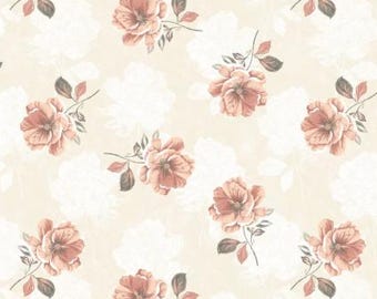 Camelot Fabric CAMELLIA STEMS Cotton Quilt Fabric 50250201-01 - Rosalind Grey