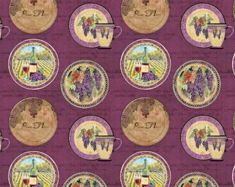 QUILT FABRICS, Medallions, Purple, 55230505-02, 100% cotton, quilt cotton - Age Vineyard of Camelot Fabrics