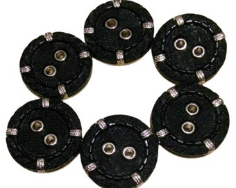 19mm, 6-30 buttons, BLACK AND SILVER