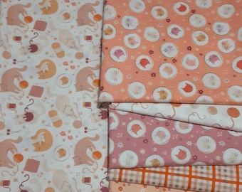 END of COLLECTION, CATS, 6 prints, 100% cotton - Smitten Kitten de Camelot Fabrics