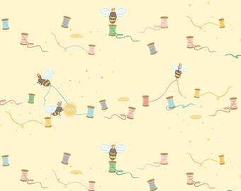 Fabric cotton Bee Thready, Light Yellow, 37230204, 02, QUILT FABRICS, 100% cotton, quilt cotton - Quilting Bees of Camelot Fabrics