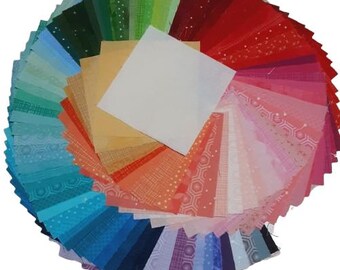 100 squares 4 inchs or 5 inchs, VARIOUS COLORS, Pre-cuts fabric
