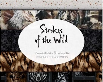 Bundle of 14 Fabrics cotton, 100% cotton - Strokes of the Wild of Camelot Fabrics