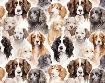 Camelot Fabrics MAN'S BEST FRIEND, Paw and Whisker, 100% Cotton Quilt Fabric, 21250604-01