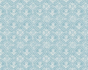 Fabric cotton, Tulip Tiles, Blue, 66230104-01, QUILT FABRICS, 100% cotton, quilt cotton - Garden Seeds of Camelot Fabrics