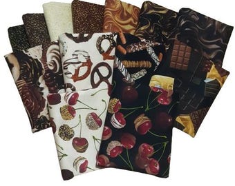 BENARTEX FABRICS, CHOCOLATE, Bundle 13, Caramilk, Pretzel, Cherries - Chocolicious de Benartex Fabrics