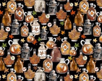 Fabric cotton, MAPLE SYRUP, 49240203, 03, Black, Quilt Fabrics, 100% cotton, quilt cotton - Fun on Tap of Camelot Fabrics