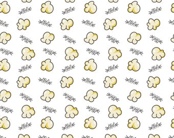 END OF BOLT, Pop Corn, Time ti Pop, 100% Cotton, Camelot Fabrics