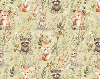 Quilt Fabric PLAYING in THE FIELDS, Cotton Quilt Fabric , 55250202-02, Sagebrush Babies de Camelot Fabrics