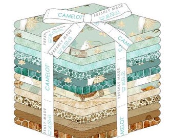 FATS QUARTERS, 14 Prints, 100% cotton, quilt cotton - Coastal Waterways of Camelot Fabrics