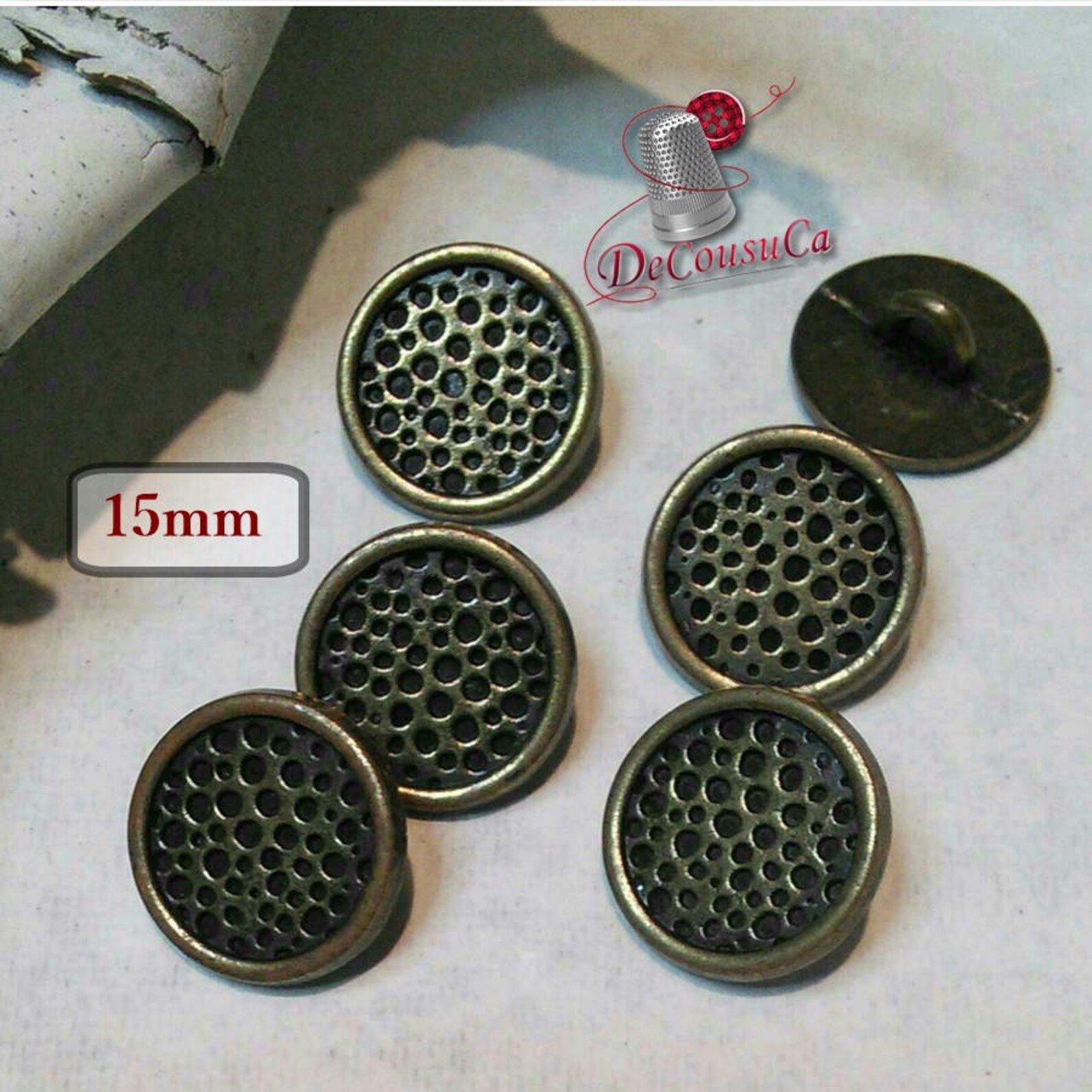 6 Buttons Martellé Bronze, 15mm, Metal Button, Sport Button, Vintage ...