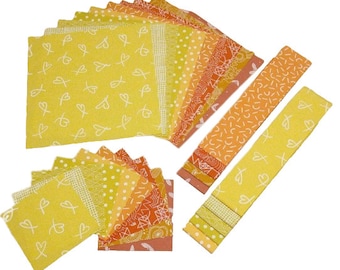 10 Pre-Cut cotton, YELLOW - Century d'Andover Fabrics