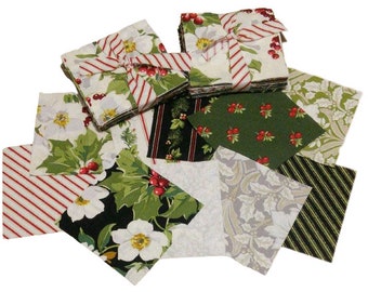 10-40 Pre-Cut cotton, 2 1/2", 4", 5", 10", POINSETTIA