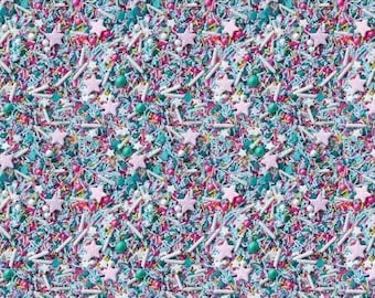 Stars Cotton Fabric Confetti Fun Camelot Fabrics 21250404-01, Multi Color Quilt Fabric, Pearls Sprinkles