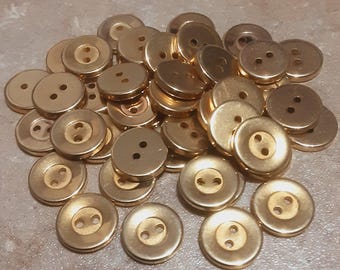 12 buttons GOLD, 15mm,button vintage, resin