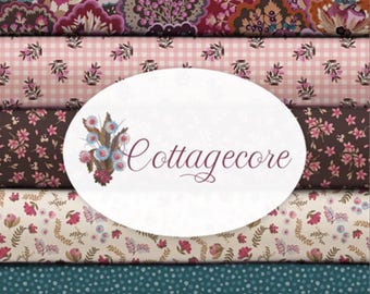 QUILT FABRICS, 12 prints, Cottage Flower, 100% cotton - Cottagecore de Camelot Fabrics