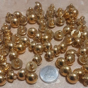 24 Buttons, 11mm, BUTTON gold, button vintage, déco christmas
