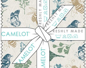 QUILT FABRICS, 42 squares 5 inchs, 100% cotton, quilt cotton - Garden Seeds of Camelot Fabrics