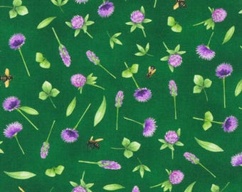 ROBERT KAUFMAN, Flower and bee, Honey Flower, 100% cotton, quilt cotton - 22269 de Robert Kaufman