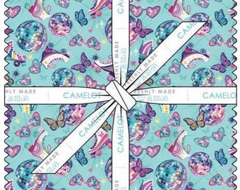 QUILT FABRICS, 42 squares 10 inchs, 100% cotton, quilt cotton - Disco Queen of Camelot Fabrics
