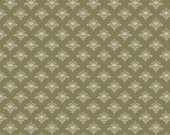 Fabric cotton, DAINTY DAMASK, Olive, 52240105, 01, Quilt Fabrics, 100% cotton, quilt cotton - Dark Romance of Camelot Fabrics