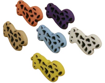 18mm, 6-30-36 Buttons Giraffe, button décoratif, vintage, BF05