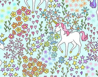 ANDOVER, Unicorn, Believe Rainbow Stars, 9903 LB, quilt cotton