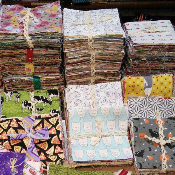 100 Charm Pack, Cotton Pre-cut 100% cotton squares. See description before ordering. FINAL SALE