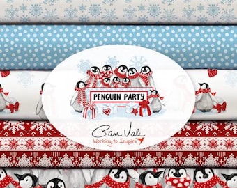 QUILT FABRICS, 12 prints, 100% cotton - Penguin Party de Camelot Fabrics