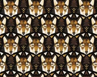 Fabric cotton, WOLF FACE, 16250102-02, Quilt Fabrics, 100% cotton, quilt cotton - Twilight Wolf of Camelot Fabrics