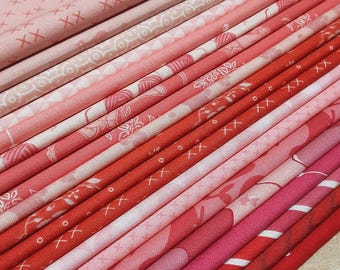 PINK, RED, Pack of 20, 100% cotton, Various patterns, quality quilting, cotton designer Riley Blake Designs