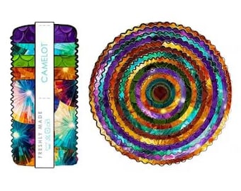 Camelot Fabrics Kaleidoscope Jelly Roll, Peggy Collins Stained Glass 2.5" Precut Fabric Strips, 40 Pcs Quilting Cotton Roll