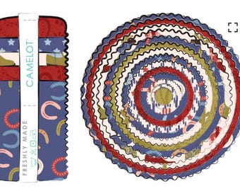 QUILT FABRICS, 40 stripes 2 1/2x44po, Jelly Rolls, 100% cotton, quilt cotton - Howdy Partner of Camelot Fabrics