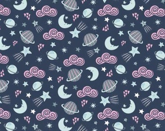 CAMELOT FABRICS, Planets, navy, 61180302, col 02, Celestial Zodiac, cotton, cotton quilt, cotton designer