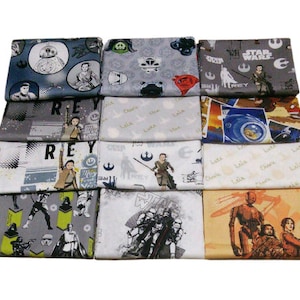 CAMELOT FABRICS, 12 designs, Star Wars, 1 of each, 100% cotton