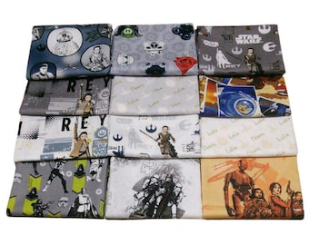 CAMELOT FABRICS, 12 designs, Star Wars, 1 of each, 100% cotton