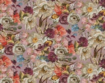 Fabric cotton, DECADENT FLORALS, Dusty Mauve, 52240101, 02, Quilt Fabrics, 100% cotton, quilt cotton - Dark Romance of Camelot Fabrics