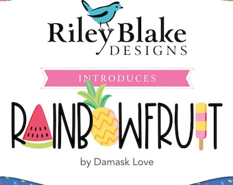 RILEY BLAKE, Bundle of 18 prints, FRUITS, Rainbow Fruit of Riley Blake Designs