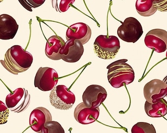 BENARTEX, Chocolate Cherries, Chocolicious, Kanvas, 9850, col 07, cotton quilt, cotton designer