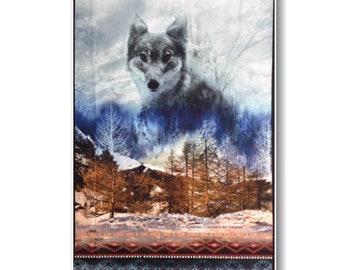 QUILT FABRIC Panel, Wolf, 100% Cotton - 26467 de Red Rooster Fabrics