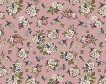 Fabric cotton, ROMANTIC ROSE, 49240603, 01, Quilt Fabrics, 100% cotton, quilt cotton - Tea and Poetry of Camelot Fabrics